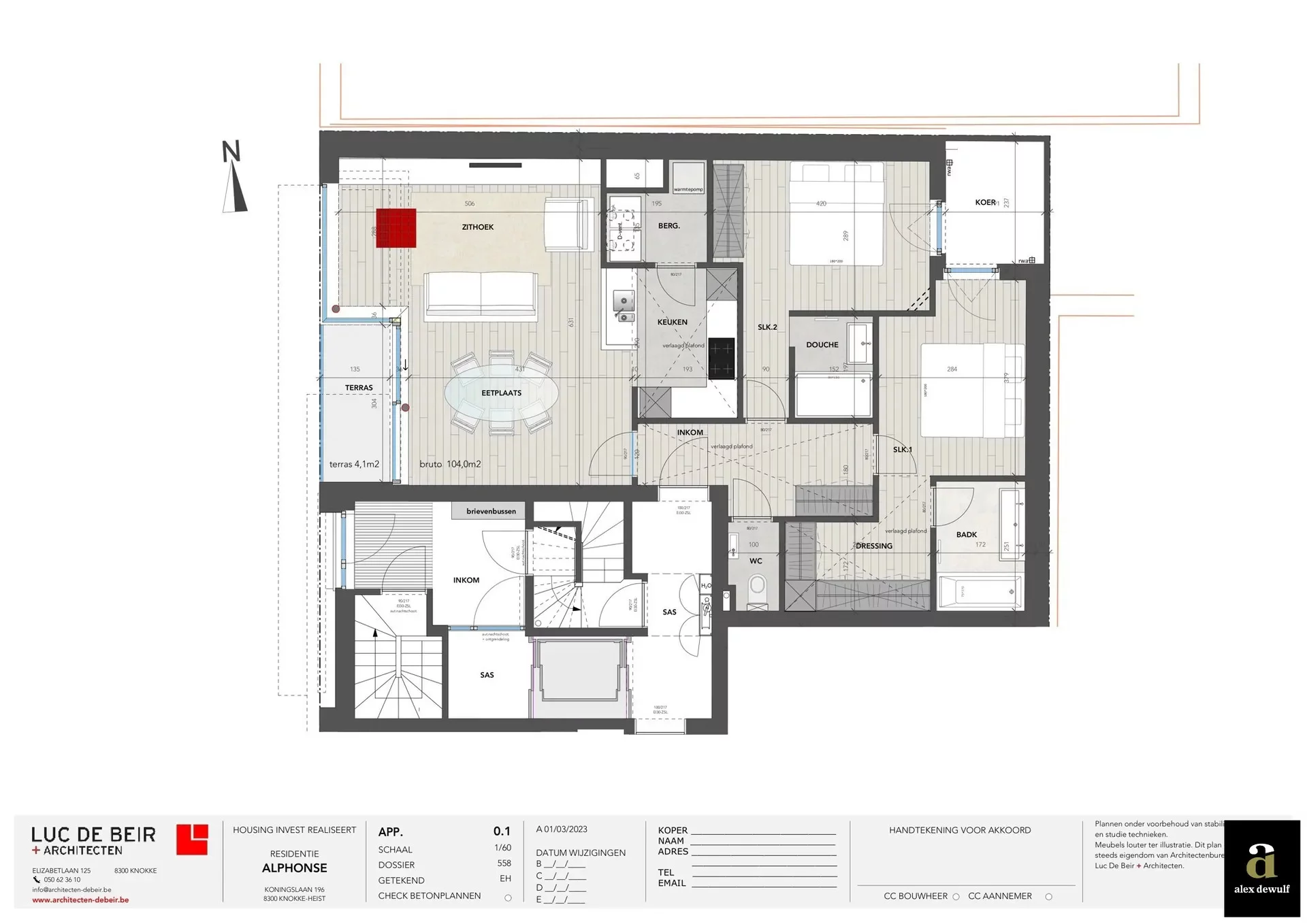 Prachtig nieuwbouwappartement met 2 slaapkamers gelegen op de gelijkvloerse verdieping