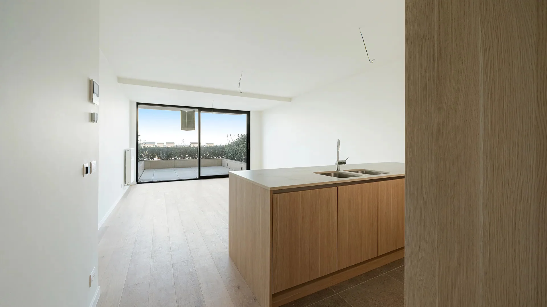Nieuwbouw appartement met grote terrassen.